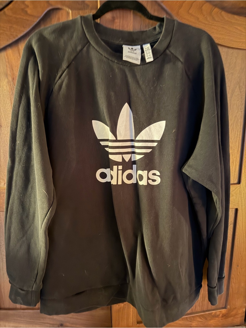 adidas Black sweatshirt with White Trefoil Tag